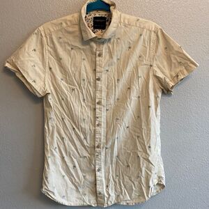 Denim&Flowers- mens palm tree print button up- Size Small